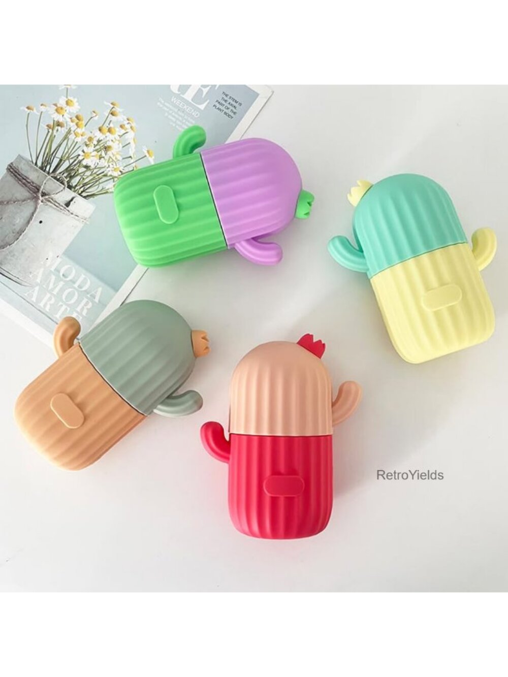 Silicone Cactus Ice Face Roller Mold for Skincare Depuffing